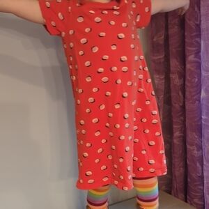 Hanna Andersson Print T-Shirt Dress Orange size 8